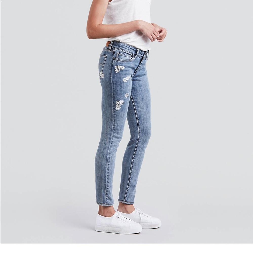 711 Floral Embroidered Skinny Women's Jeans